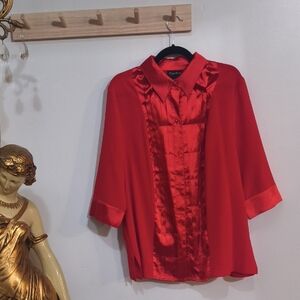 Maggie Barnes Scarlet Satin Blouse